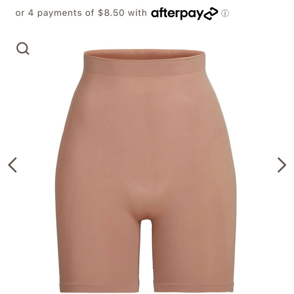 SKIMS SCULPTING SHORT MID THIGH W/ OPEN GUSSET - (L/XL) - OCHRE NUDE COLOR